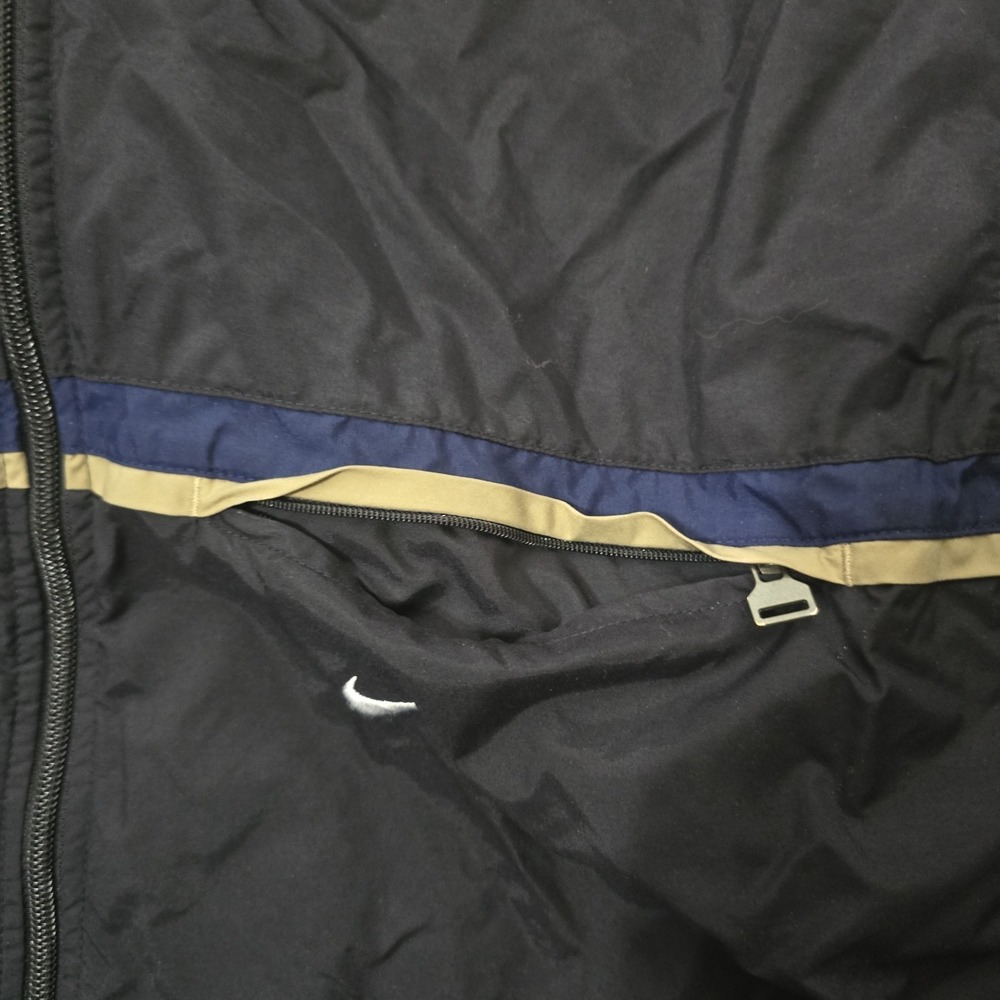 Vtg 90's Nike Navy Blue Windbreaker Track Suit Jacket Pants Silver Tag Stripe L - Picture 3 of 13